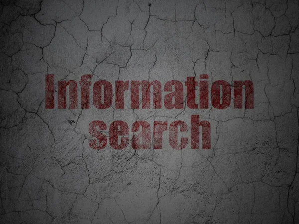 Concept d'information : Recherche d'information sur fond de mur grunge — Photo