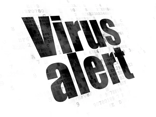 Conceito de privacidade: Alerta de vírus em fundo digital — Fotografia de Stock