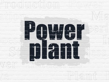 Manufacuring kavramı: santral duvar arka plan üzerinde