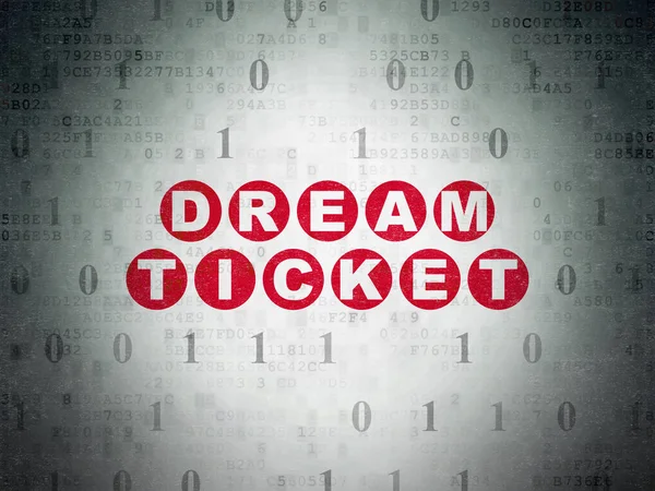 Concept d'entreprise : Dream Ticket sur fond de papier numérique — Photo
