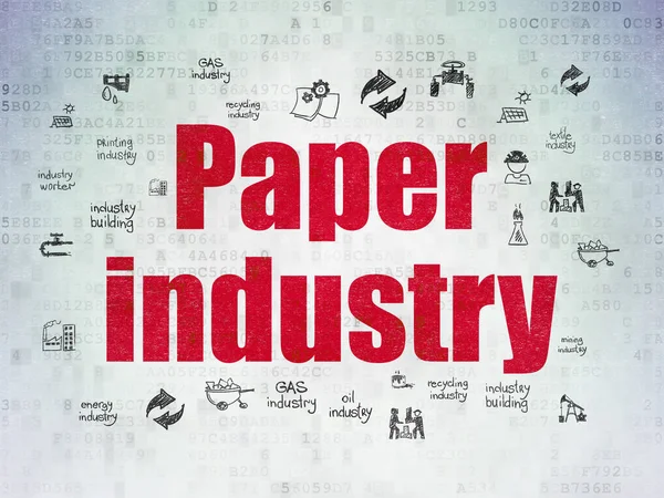 Manufacuring koncepció: papíripar digitális adatok papír alapon — Stock Fotó