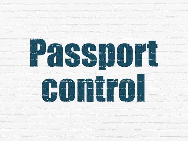 Vacation concept: Passport Control on wall background — Stock Photo, Image