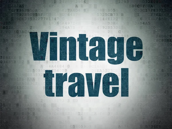 Travel concept: Vintage Travel on Digital Data Paper background — Stock Photo, Image