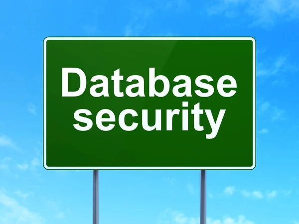 Database concept: Database Security on road sign background — Stock Photo, Image