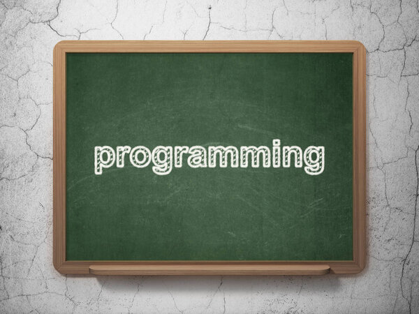 Software concept: Programming on chalkboard background