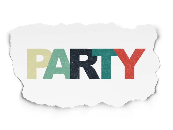 Entretenimento, conceito: Party on Torn Paper background — Fotografia de Stock