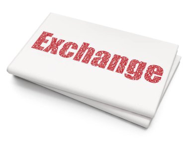 Para birimi kavramı: Satım boş gazete arka plan üzerinde