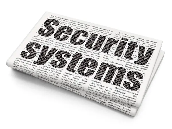 Concepto de seguridad: Sistemas de seguridad en el fondo del periódico — Foto de Stock