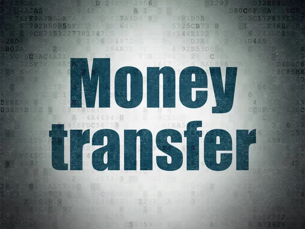 Bedrijfsconcept: Money Transfer op digitale Data-Paper achtergrond — Stockfoto