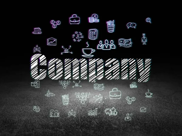 Концепція бізнесу: Компанія в гранжевій темній кімнаті — стокове фото