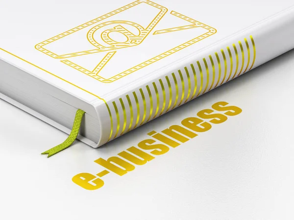 Affärsidé: boken e-post, E-business på vit bakgrund — Stockfoto