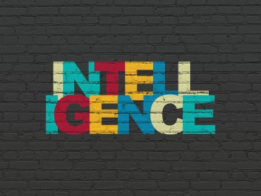 Eğitim kavramı: istihbarat duvar arka plan üzerinde