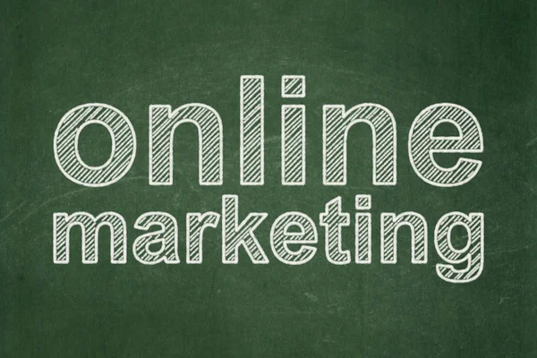 Koncepcja Reklama: Online Marketing na tle tablica — Zdjęcie stockowe