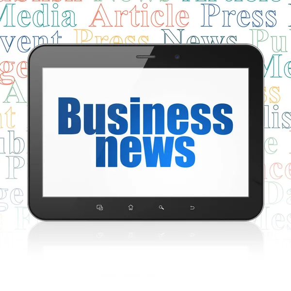 News concept: Tablet Computer with Business News on display — Stock Photo, Image