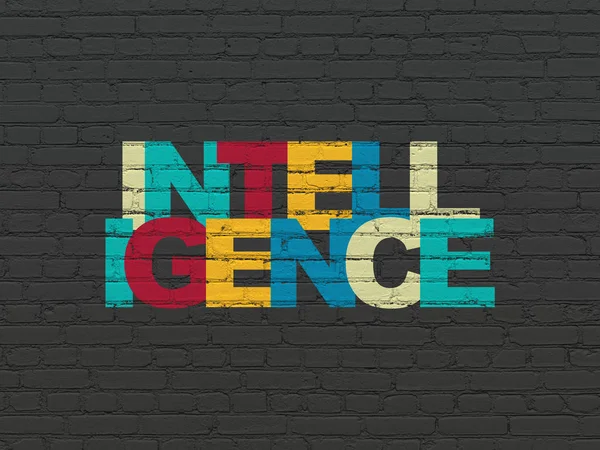 Studera begrepp: intelligens på väggen bakgrund — Stockfoto