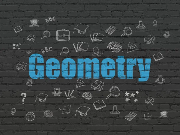 Concetto di apprendimento: Geometria sullo sfondo della parete — Foto Stock