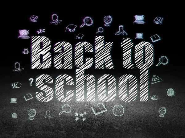 Eğitim kavramı: Back to School grunge karanlık odada — Stok fotoğraf