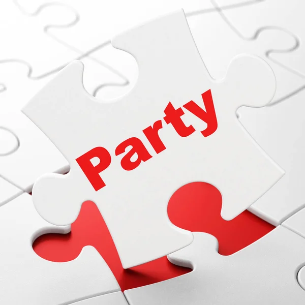 Urlaubskonzept: Party vor puzzlem Hintergrund — Stockfoto