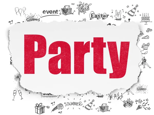 Entretenimento, conceito: Party on Torn Paper background — Fotografia de Stock