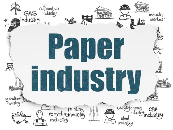 Koncepce oboru: papírenský průmysl na roztrhané papírové pozadí — Stock fotografie