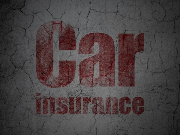 保险的概念： grunge 的背景墙上的车保险 — 图库照片