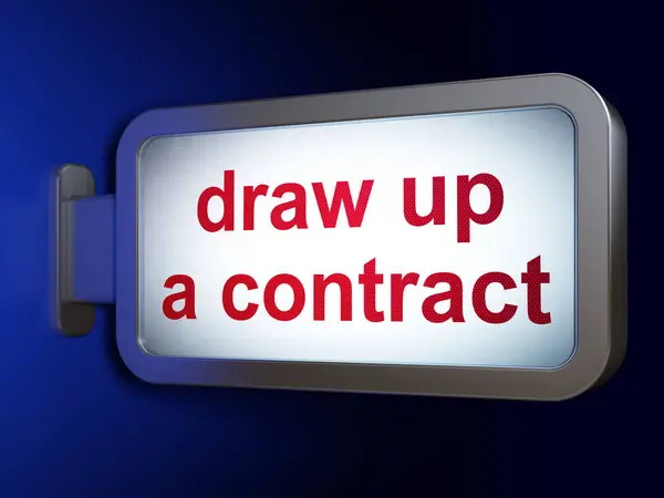 Concepto de ley: redactar un contrato en el fondo de la cartelera — Foto de Stock