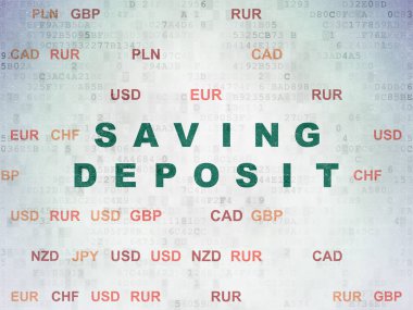 Para birimi kavramı: mevduat dijital veri kağıt arka planda kaydetme