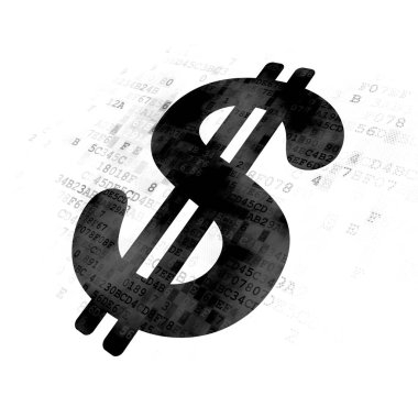 Bankacılık kavramı: Doları dijital arka plan üzerinde