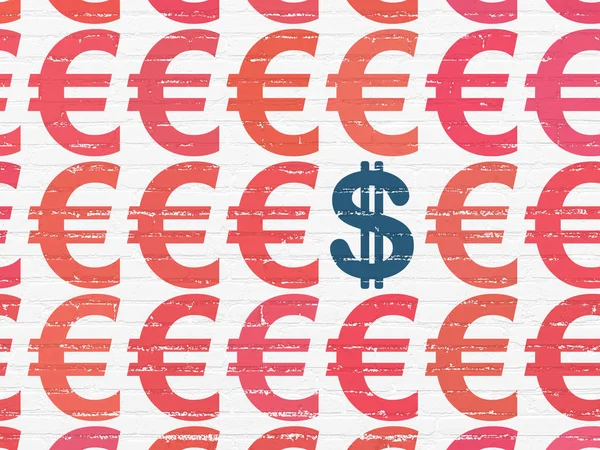 Bancaire concept: dollar pictogram op muur achtergrond — Stockfoto