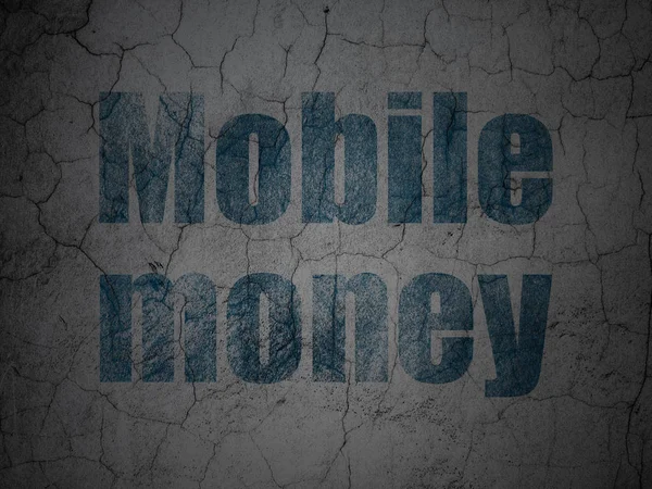 Money concept: Mobile Money on grunge wall background