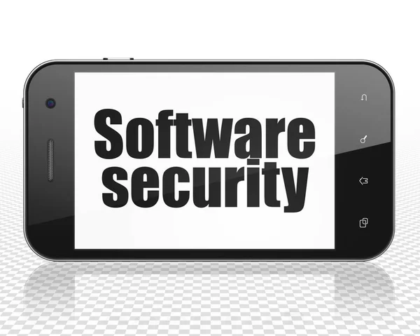 Concetto di privacy: Smartphone con sicurezza software in mostra — Foto Stock