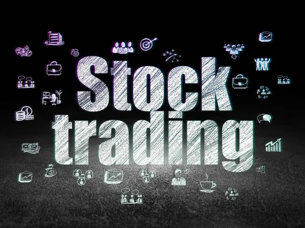 Concetto di finanza: Stock Trading in camera oscura grunge — Foto Stock
