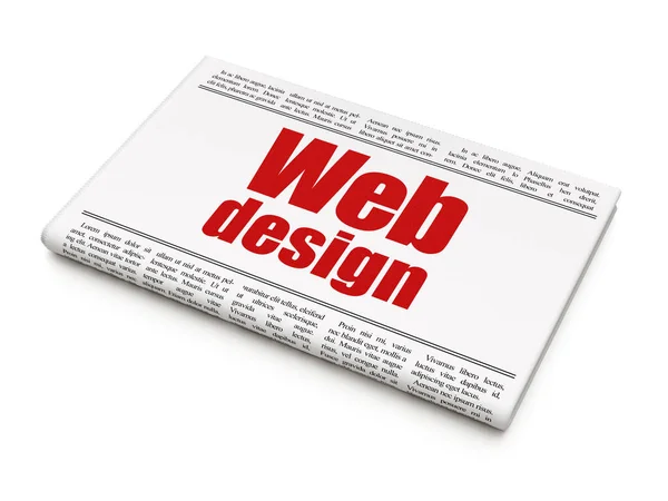 Concetto di sviluppo web: titolo del giornale Web Design — Foto Stock