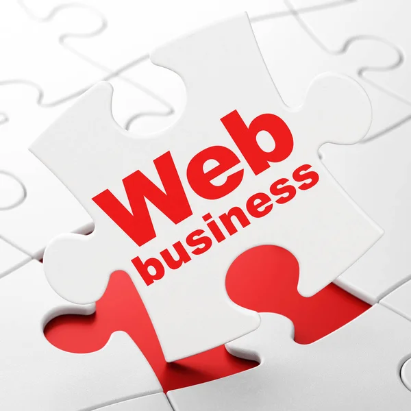 Concetto di Web design: Web Business su sfondo puzzle — Foto Stock