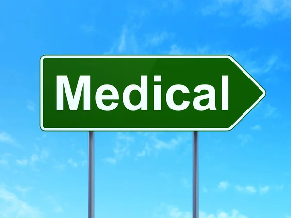 Healthcare concept: Medical on road sign background — Stock Photo, Image