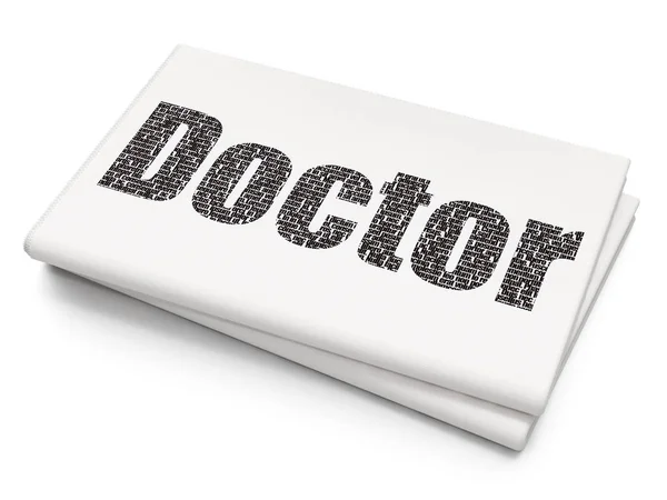 Концепція здоров'я: лікар на фоні пустий-газеті — стокове фото