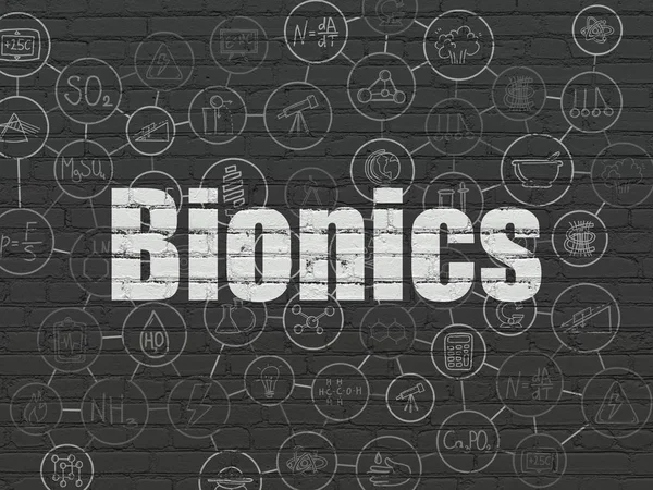 Wissenschaftskonzept: Bionik auf Wandhintergrund — Stockfoto