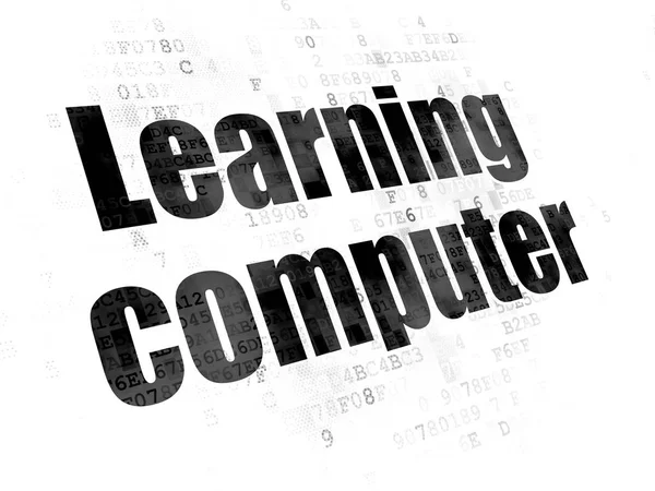 Studeren concept: Learning Computer op digitale achtergrond — Stockfoto