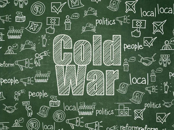 Politics concept: Cold War on School board background