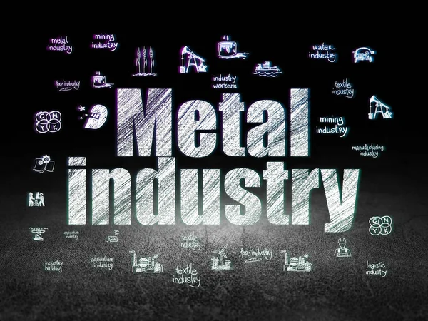 Herstellungskonzept: Metallindustrie im Grunge Dark Room — Stockfoto