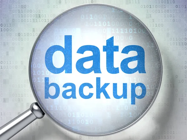 Data koncept: Data Backup med optiskt glas — Stockfoto