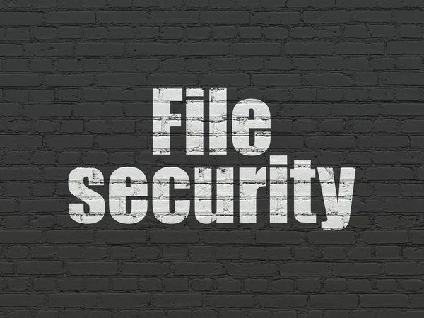 Concepto de protección: File Security en el fondo de la pared —  Fotos de Stock