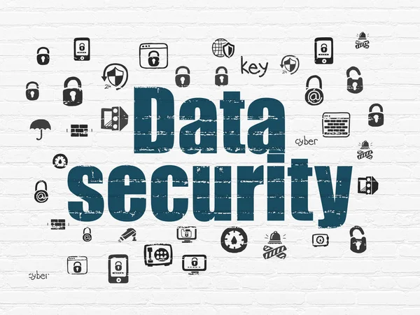 Concepto de protección: Seguridad de datos en fondo de pared —  Fotos de Stock