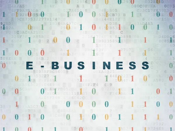 Koncepcja finansowania: E-biznes na tle cyfrowych danych papierze — Zdjęcie stockowe