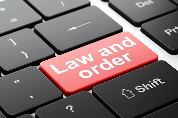 Concetto di legge: Law And Order su sfondo tastiera del computer — Foto Stock