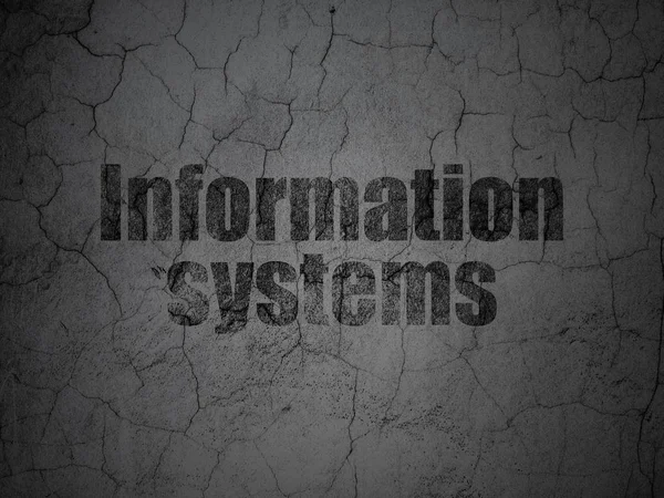 Information concept: Information Systems on grunge wall background
