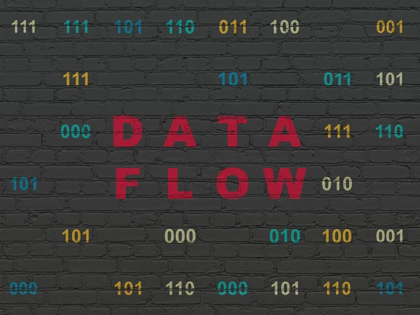 Pojęcie danych: przepływu danych na tle ściany — Zdjęcie stockowe