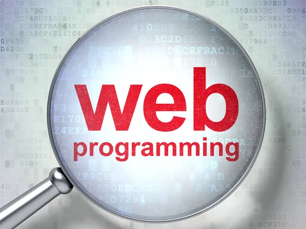 Concetto di Web design: Web Programming con vetro ottico — Foto Stock