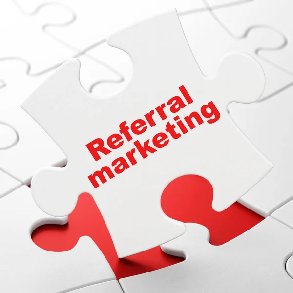 Marketing concept: Referral Marketing on puzzle background — Stock Photo, Image