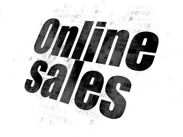Pojęcie reklamy: sprzedaż online na tle cyfrowy — Zdjęcie stockowe